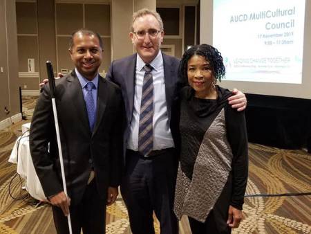AUCD President Pavithran with Executive Director Andy Impararato and President-Elect Tawara Goode