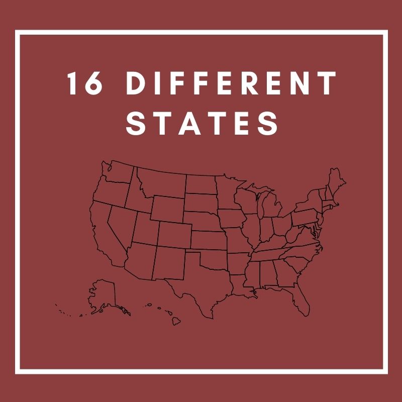 16 different states