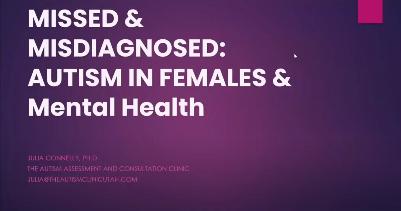Autism in Females and Concurrent Mental Health Conditions
