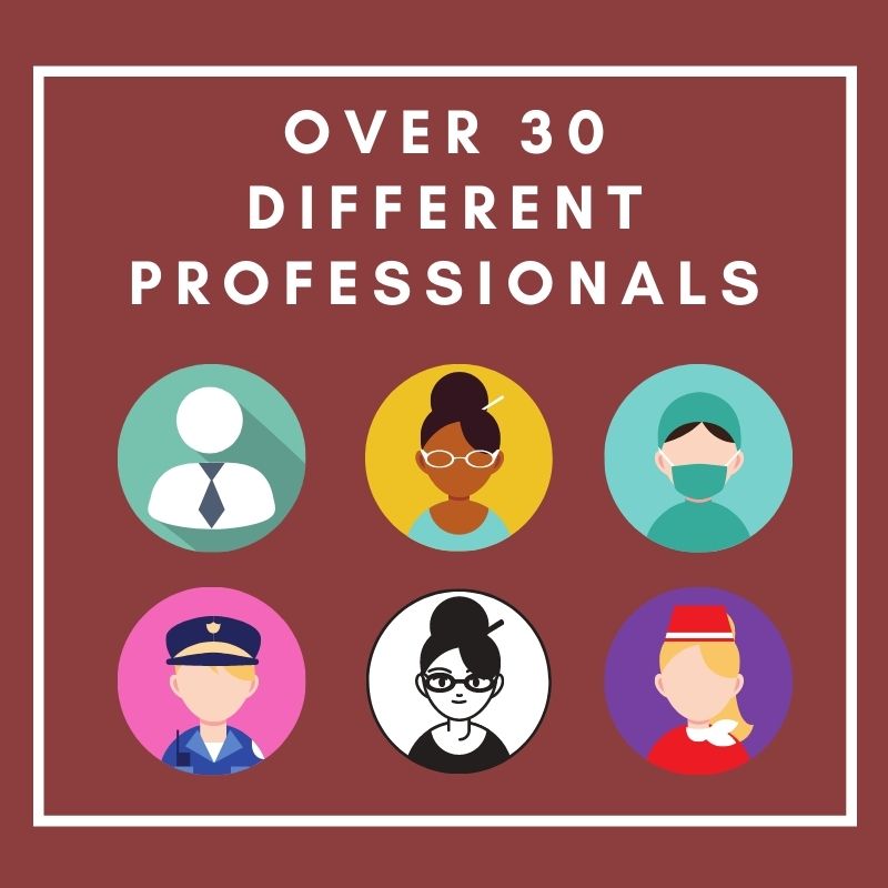Over 30 different professionals