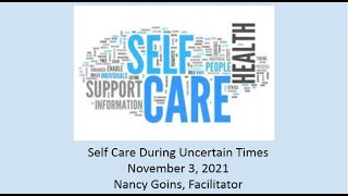 Self Care During Uncertain Times