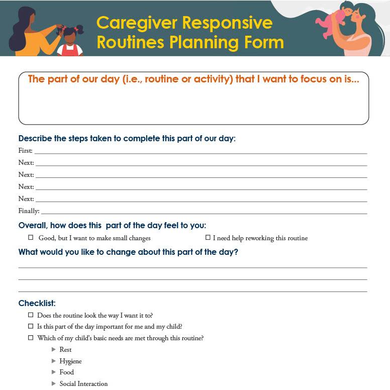 Caregiver Responsive Routines Planning Form